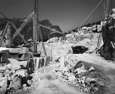 Cava di marmo Crevoladossola, stampa vintage alla gelatina ai sali d'argento