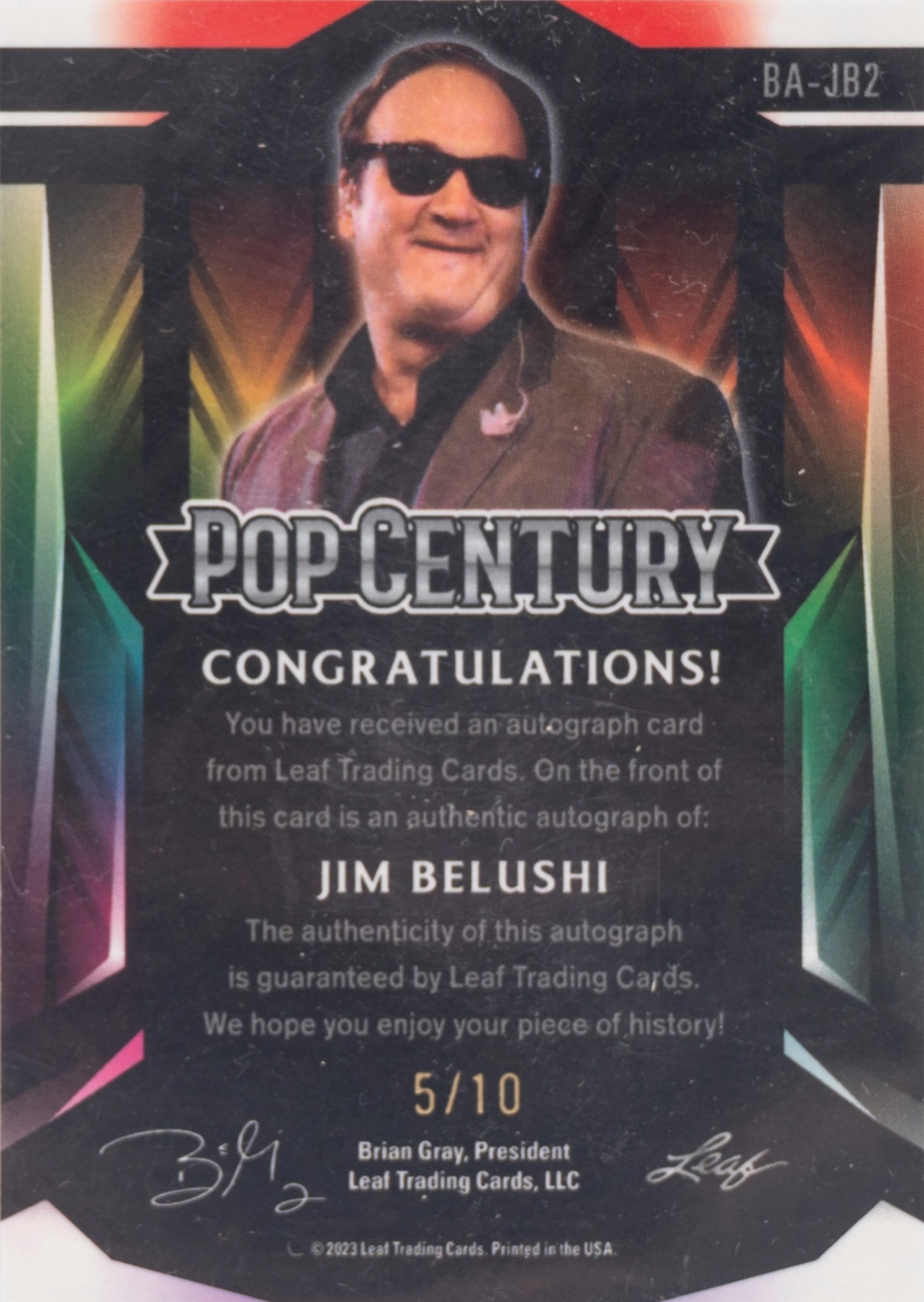 Jim Belushi – Card autografata - Leaf - #/10