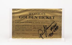 Paris Themmen - Willy Wonka - Biglietto d'oro autografato