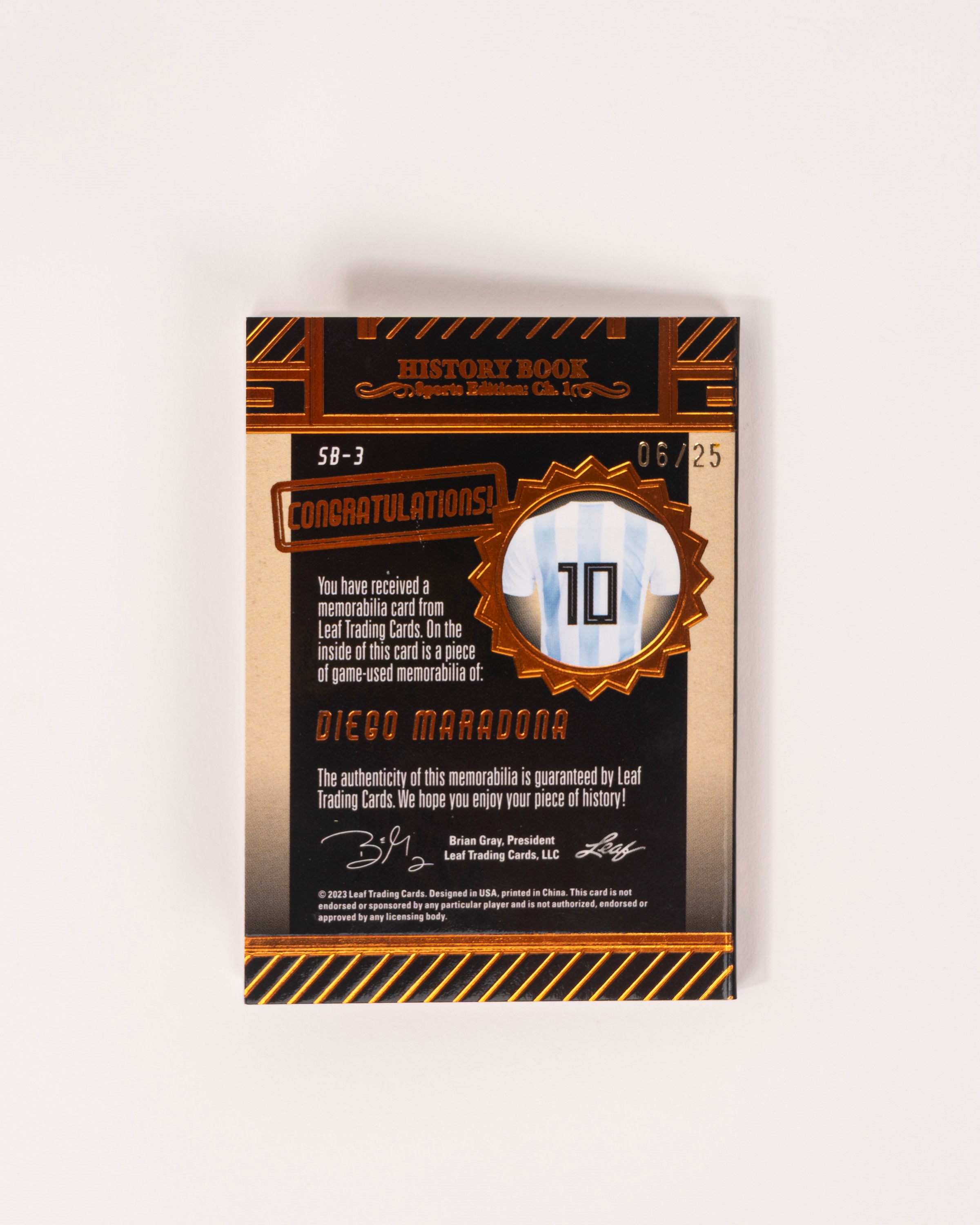 Diego Armando Maradona – Card relic – Leaf – Tiratura di 25 esemplari