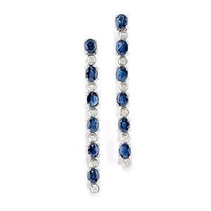 A 18K white gold, sapphire and diamond pendant earrings