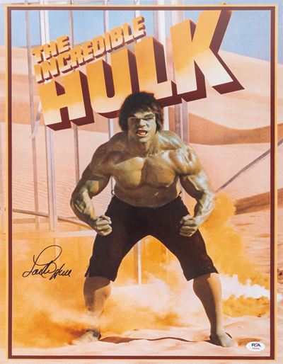 Lou Ferrigno – Poster Autografato – 41x51 CM (16”x20” Inch) - Cert. Psa