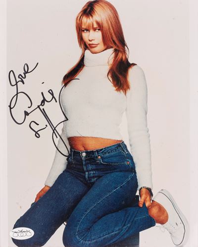 Claudia Schiffer - Foto Autografata – 21,5x 20 CM (8”x10” Inch) - Cert. James Spence Authenticati...