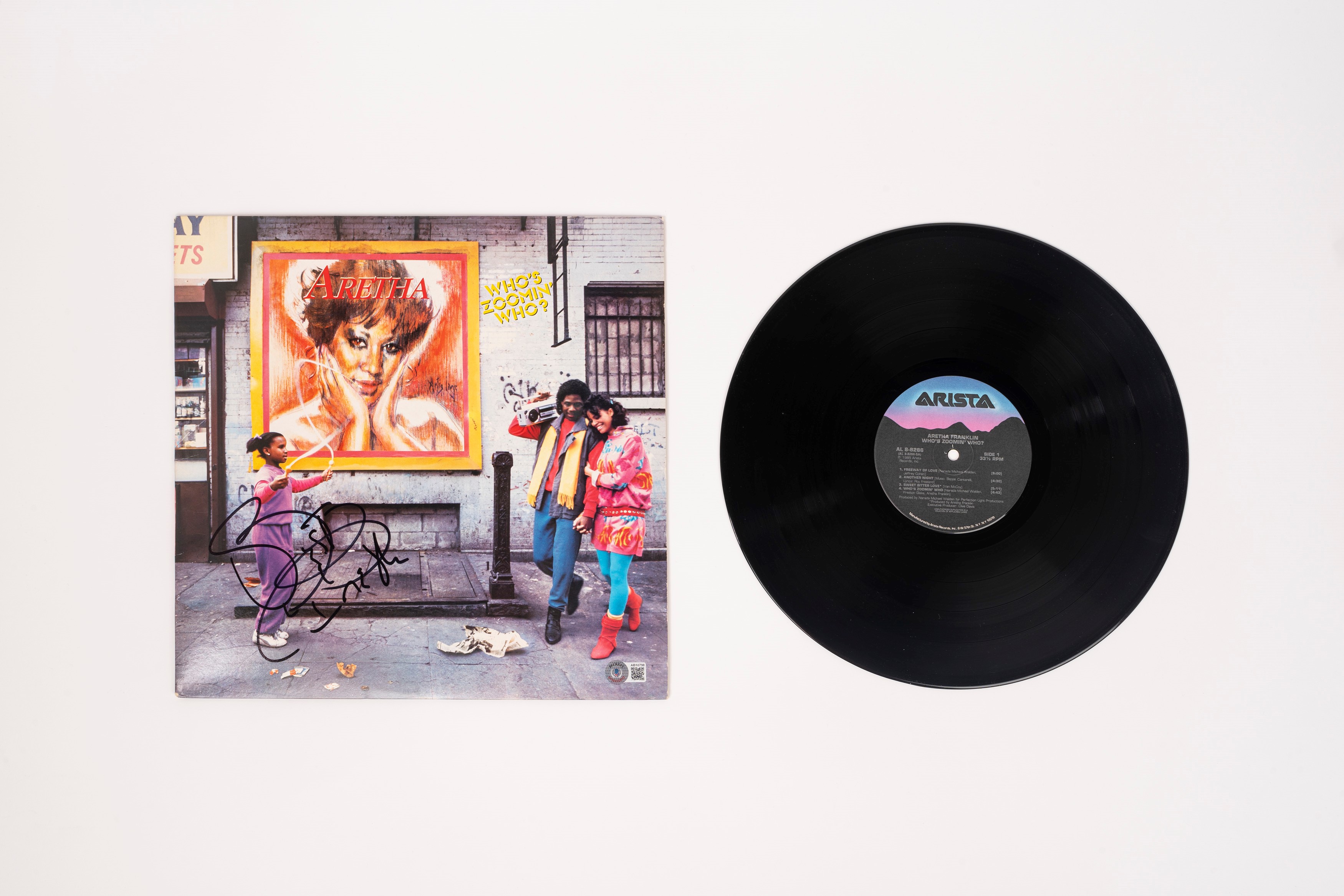 Aretha Franklin – Lp Firmato – Who's Zoomin' Who? – Cert. Beckett