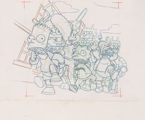 I Simpson – Disegno di produzione - Matt Groening - 32 x 27 cm