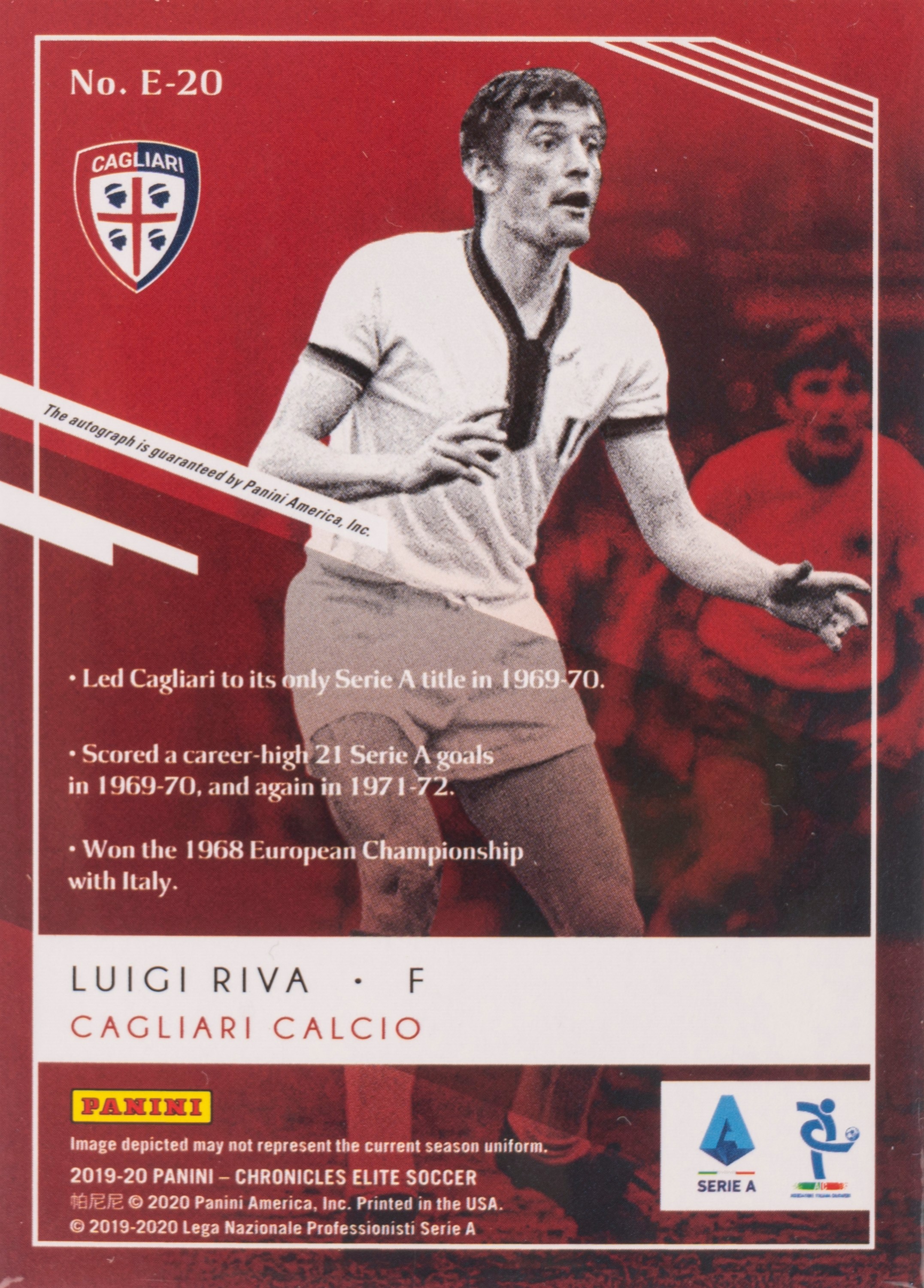 Gigi Riva – Card autografata – Panini Chronicles Elite – Cagliari