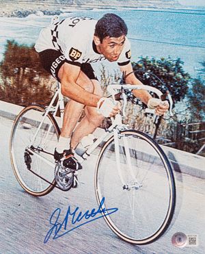  - Eddy Merckx – Foto autografata – 21,5x 20 cm (8”x10” inch) - Cert. Beckett