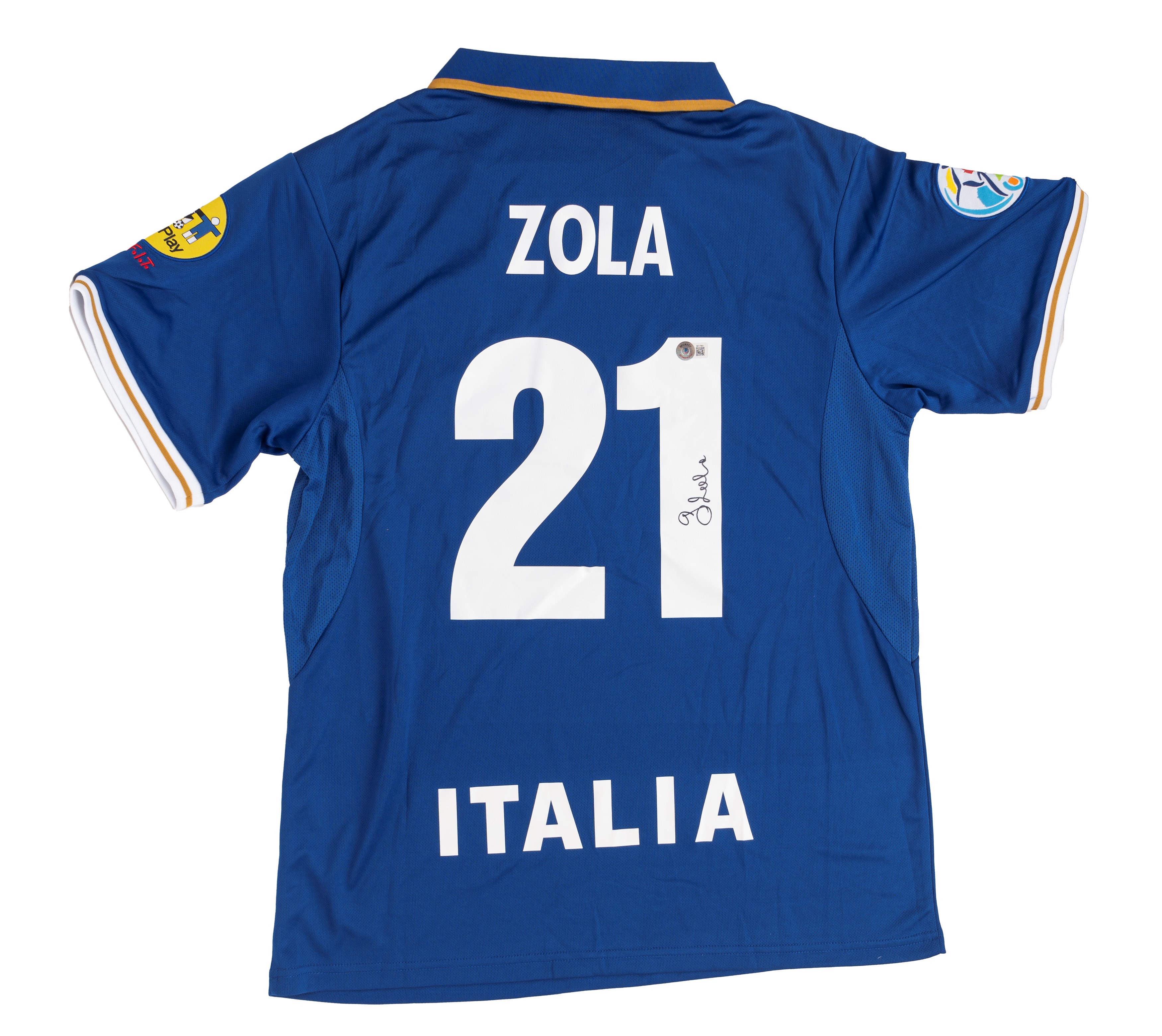 Gianfranco Zola – Maglia autografata – Italia – Cert. Beckett