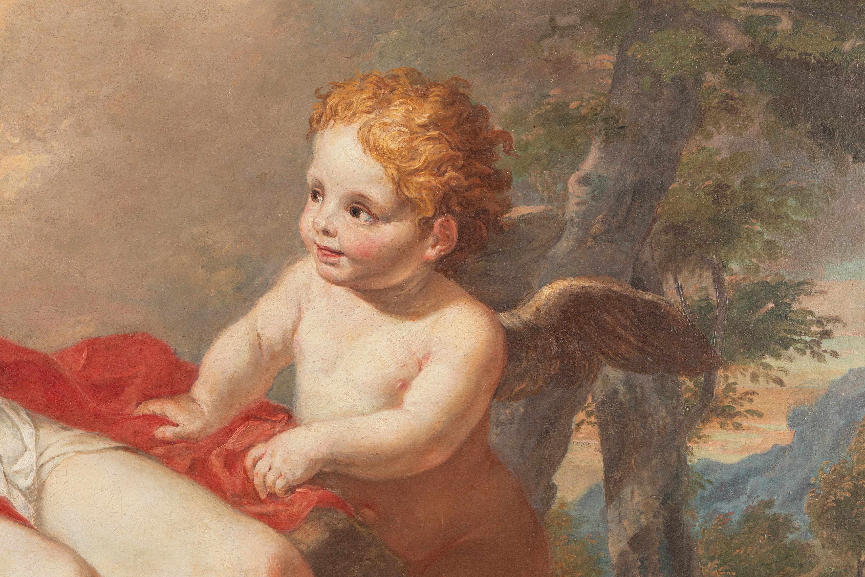 Apollo suona la lira con due putti