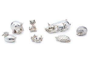 Seven zoomorphic ornaments