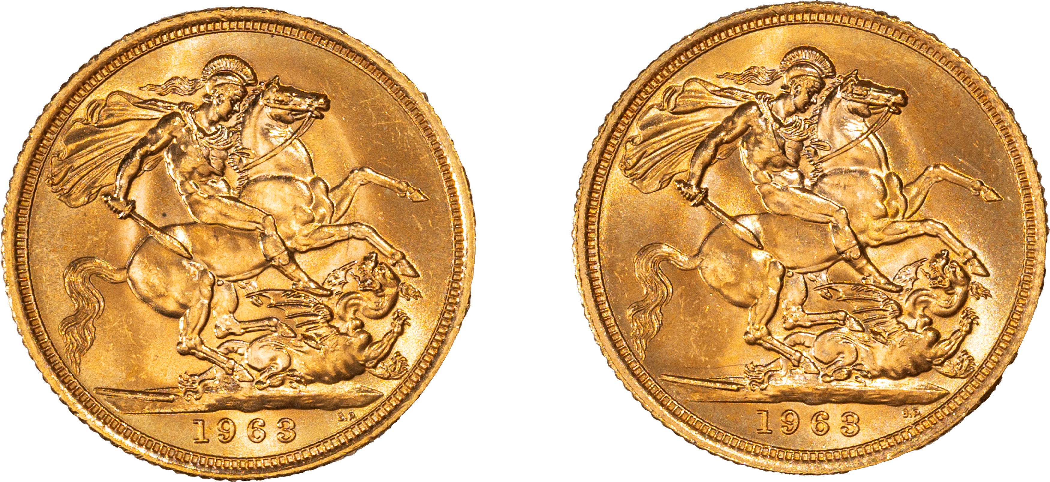 Lotto di due esemplari del Sovereign