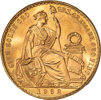 Perù, REPUBBLICA, 100 Soles, Zecca di Lima, Metallo: AV