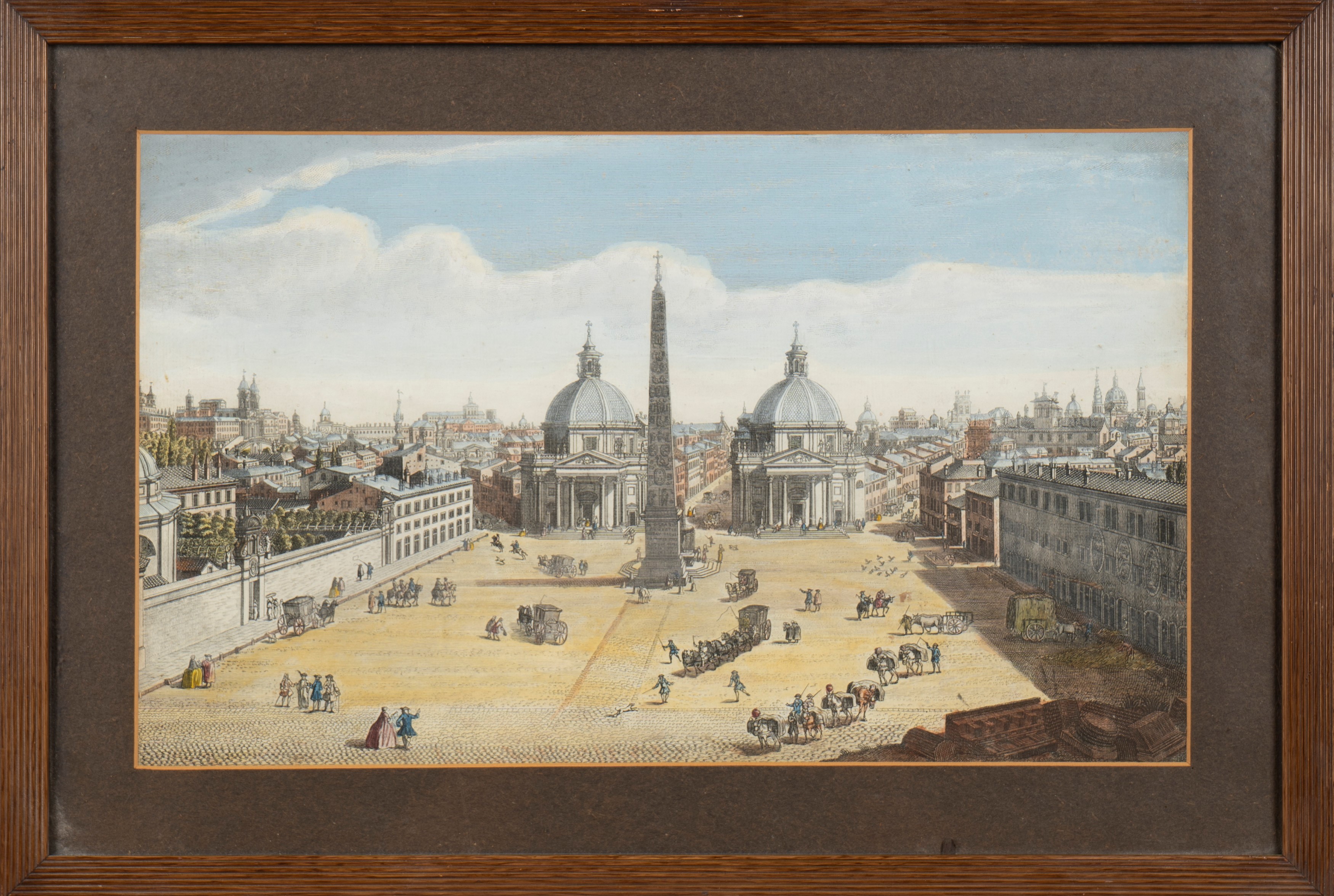 Lotto di Nove Stampe con Vedute di Roma
