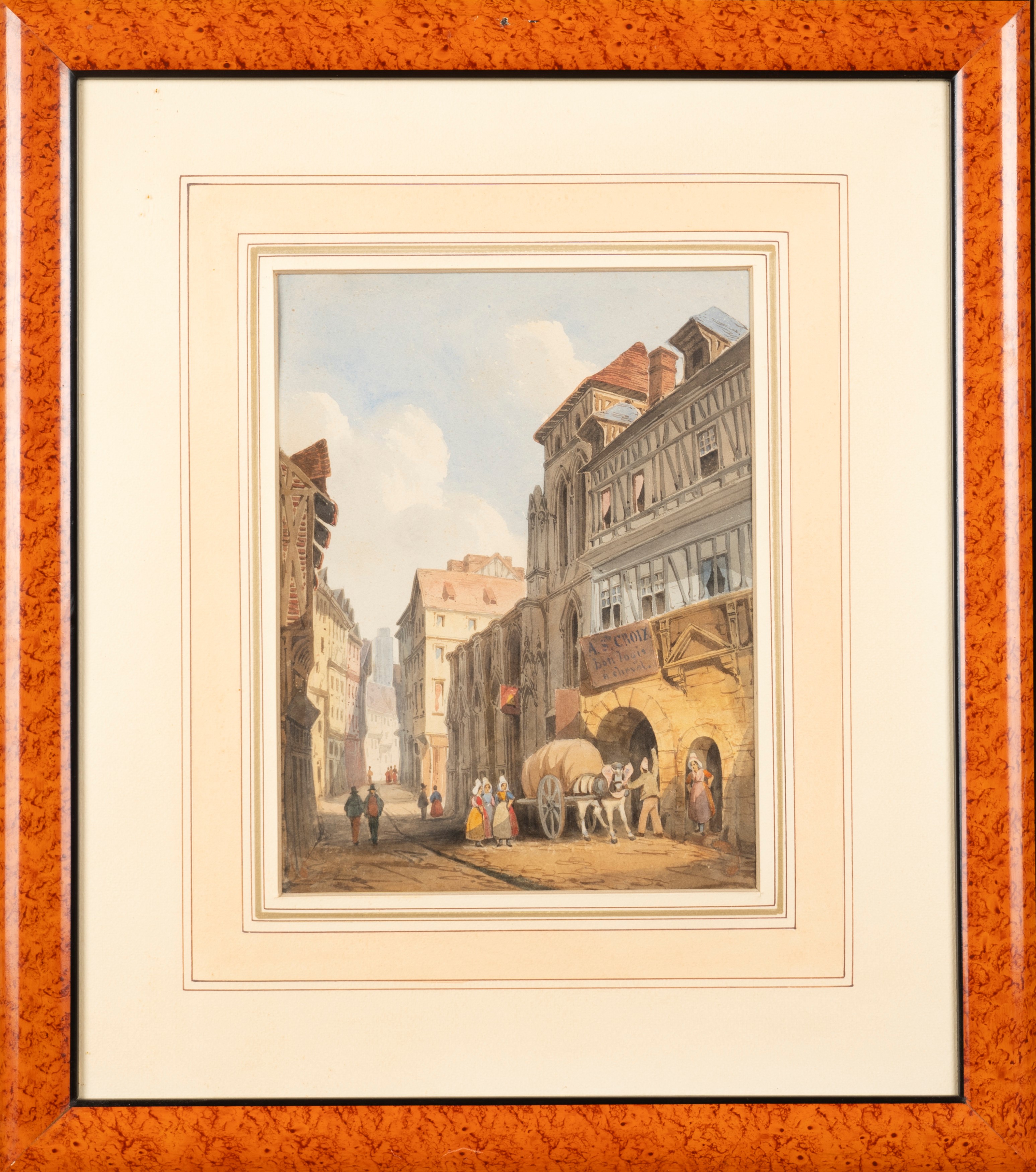 Due acquerelli raffiguranti vedute di città