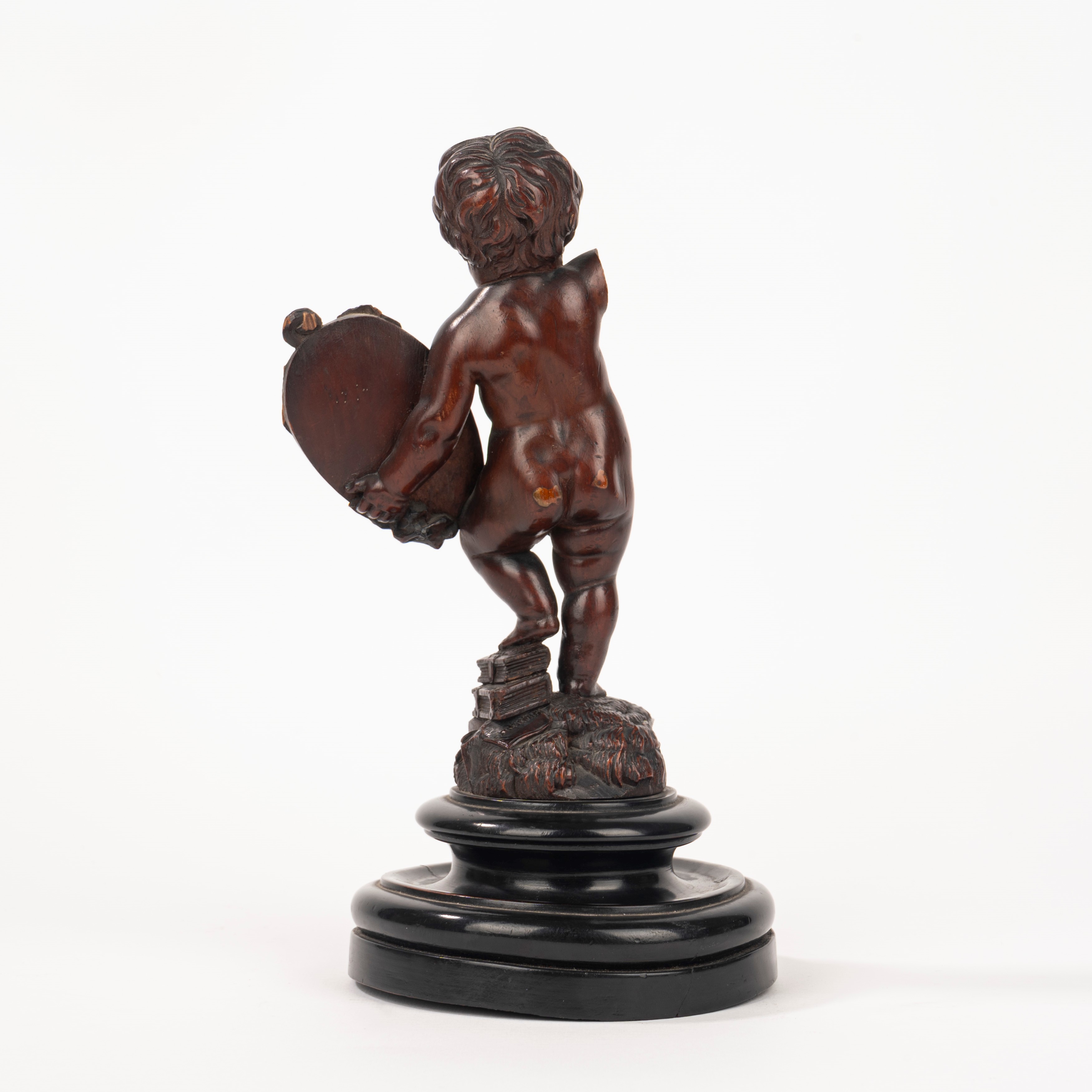 Scultura portafoto in legno, fine secolo XIX