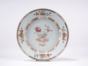 Pink family porcelain plate