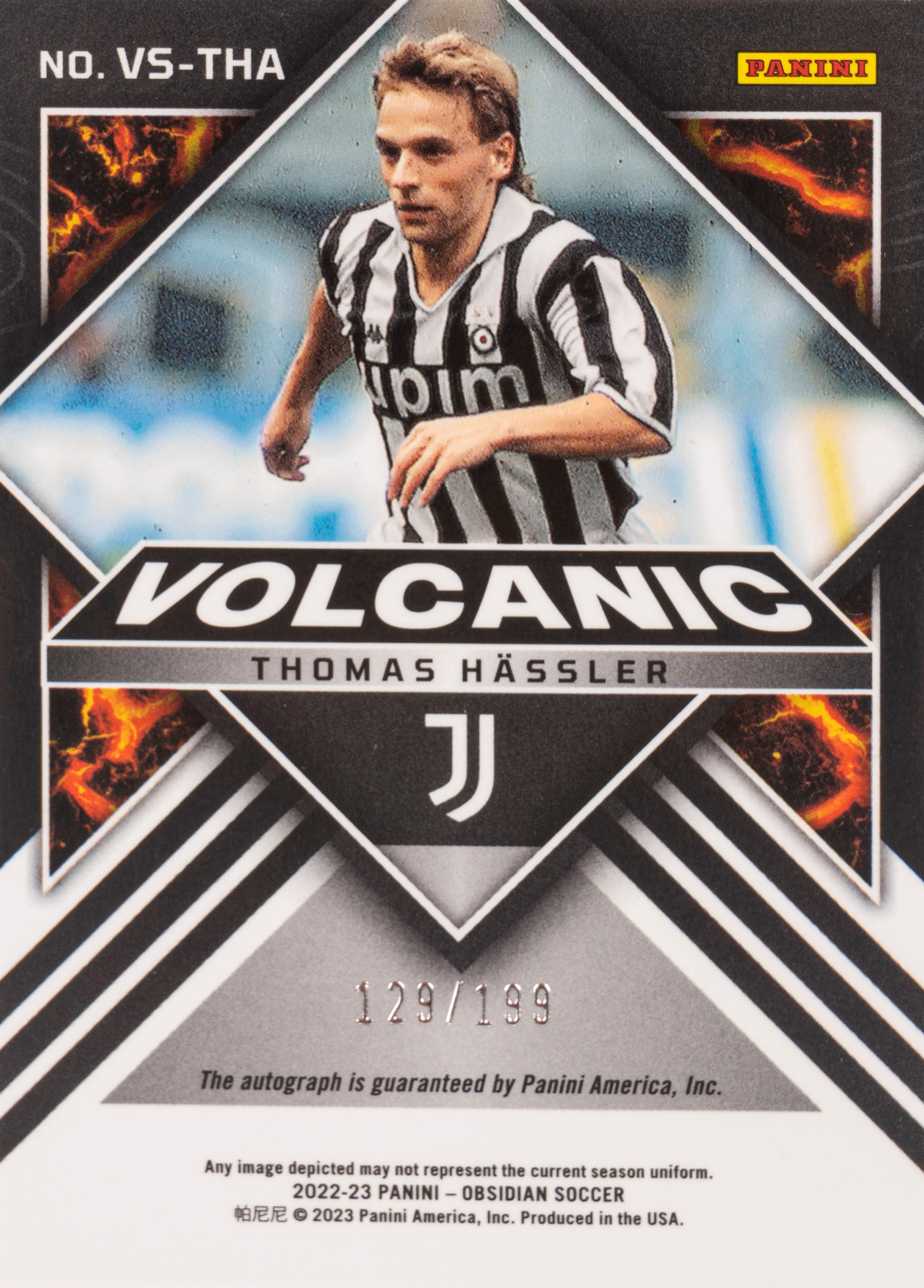 Thomas Hassler – Card autografata - Juventus – Panini Obsidian Volcanic
