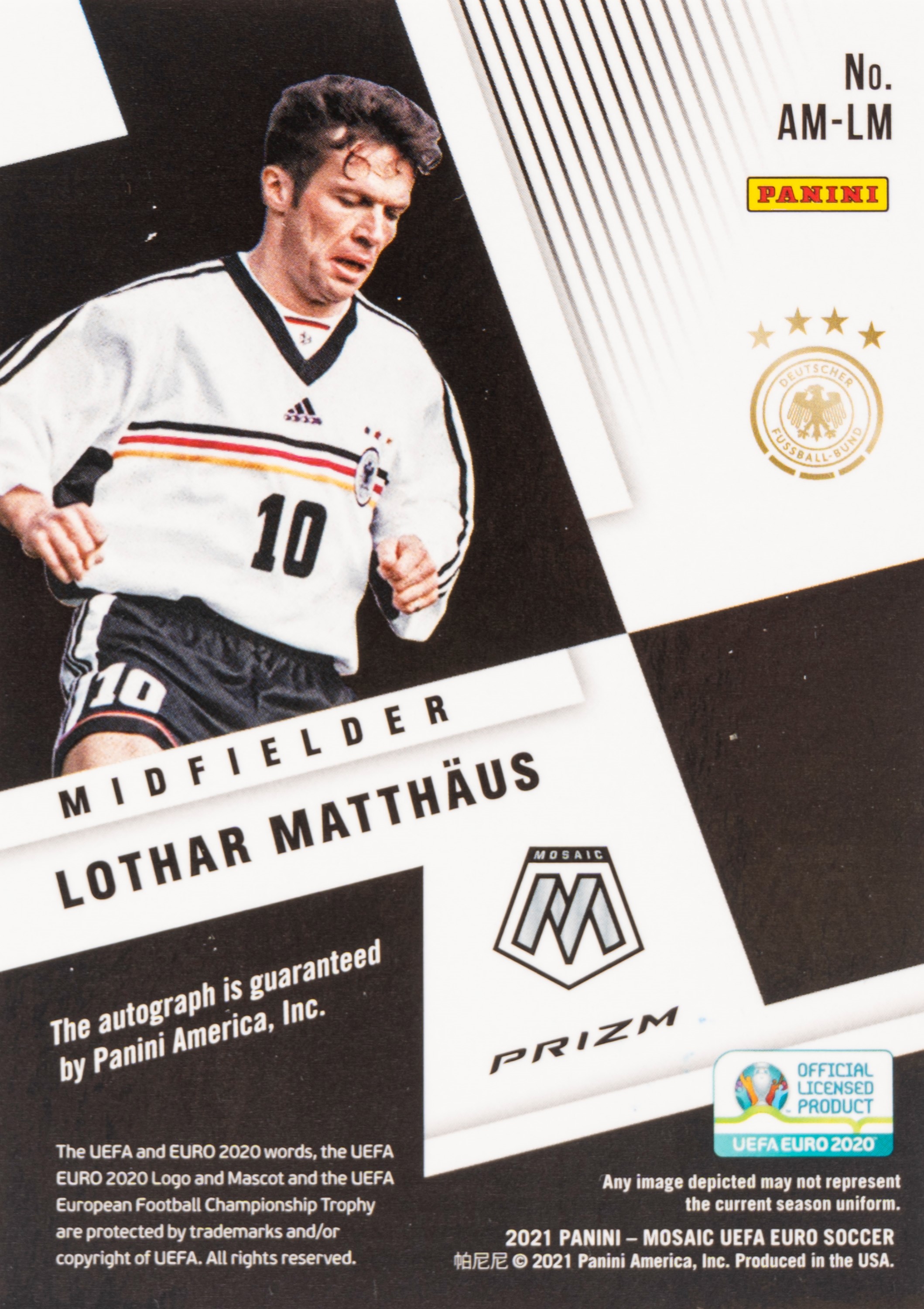 Lothar Matthäus – Card autografata - Germania – Panini – Mosaic