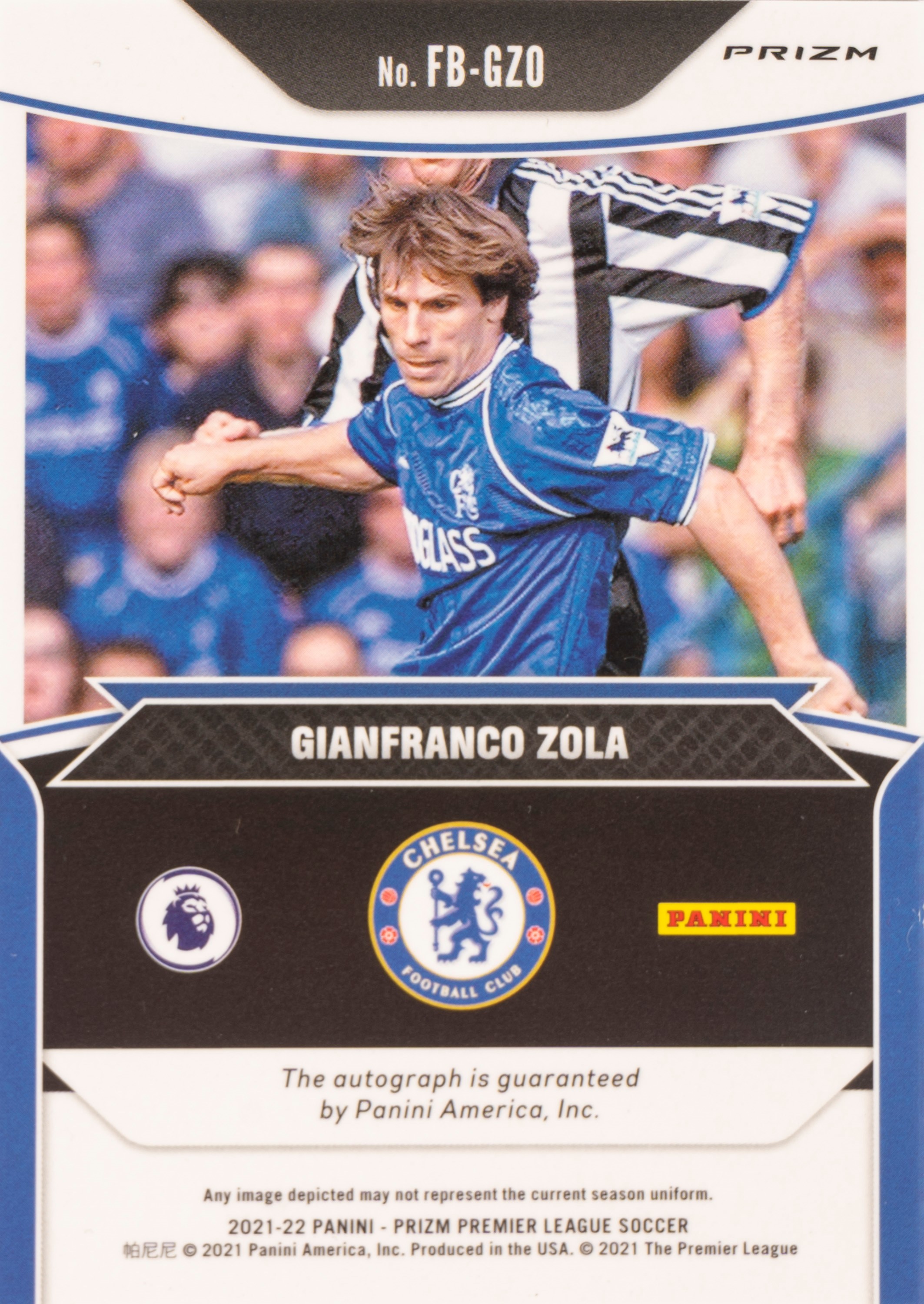 Gianfranco Zola – Card autografata – Chelsea – Panini – Prizm