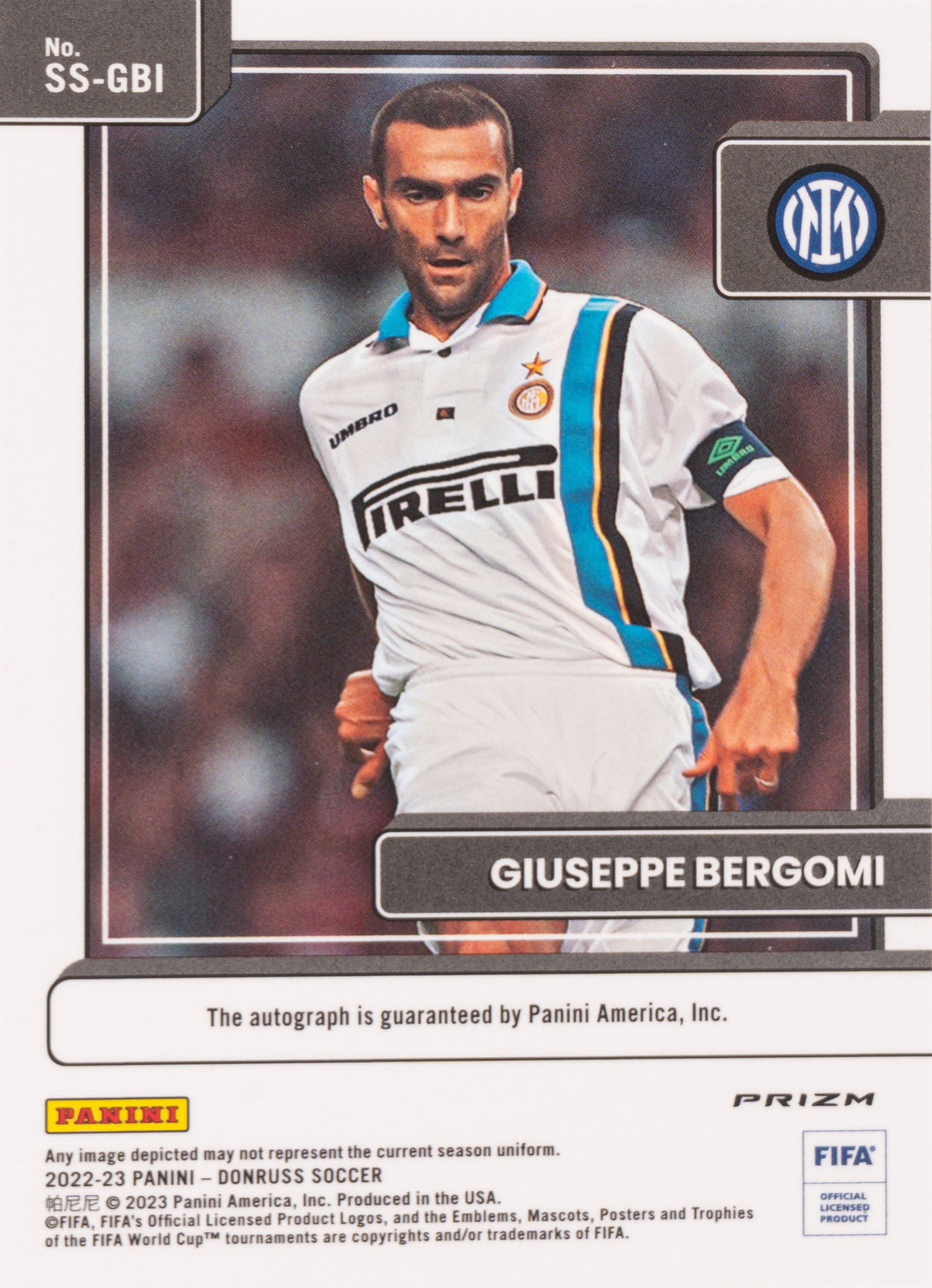 Giuseppe Bergomi – Card autografata - Inter – Panini Donruss