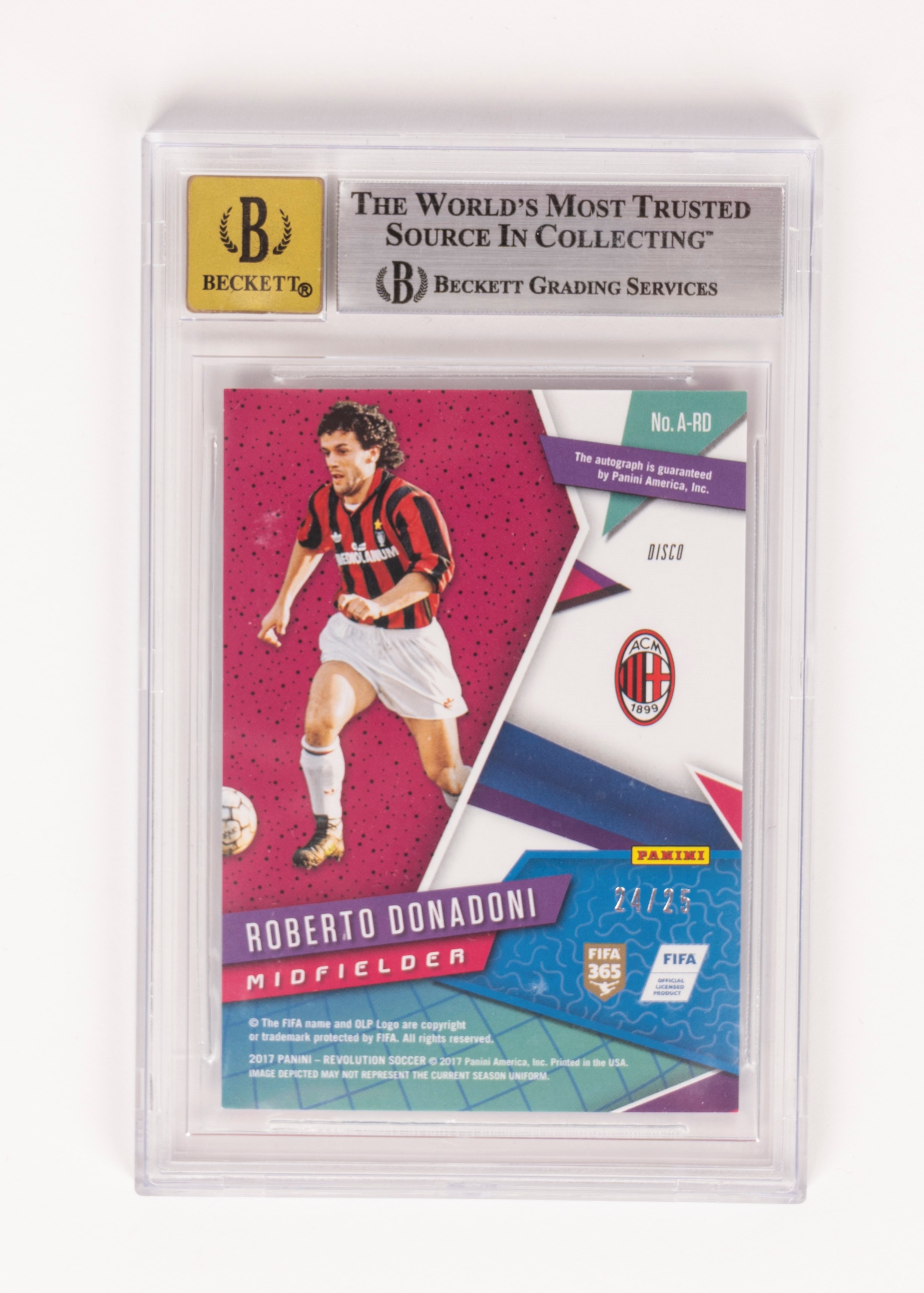 Roberto Donadoni – Card autografata – Milan – Panini – Cert. Beckett