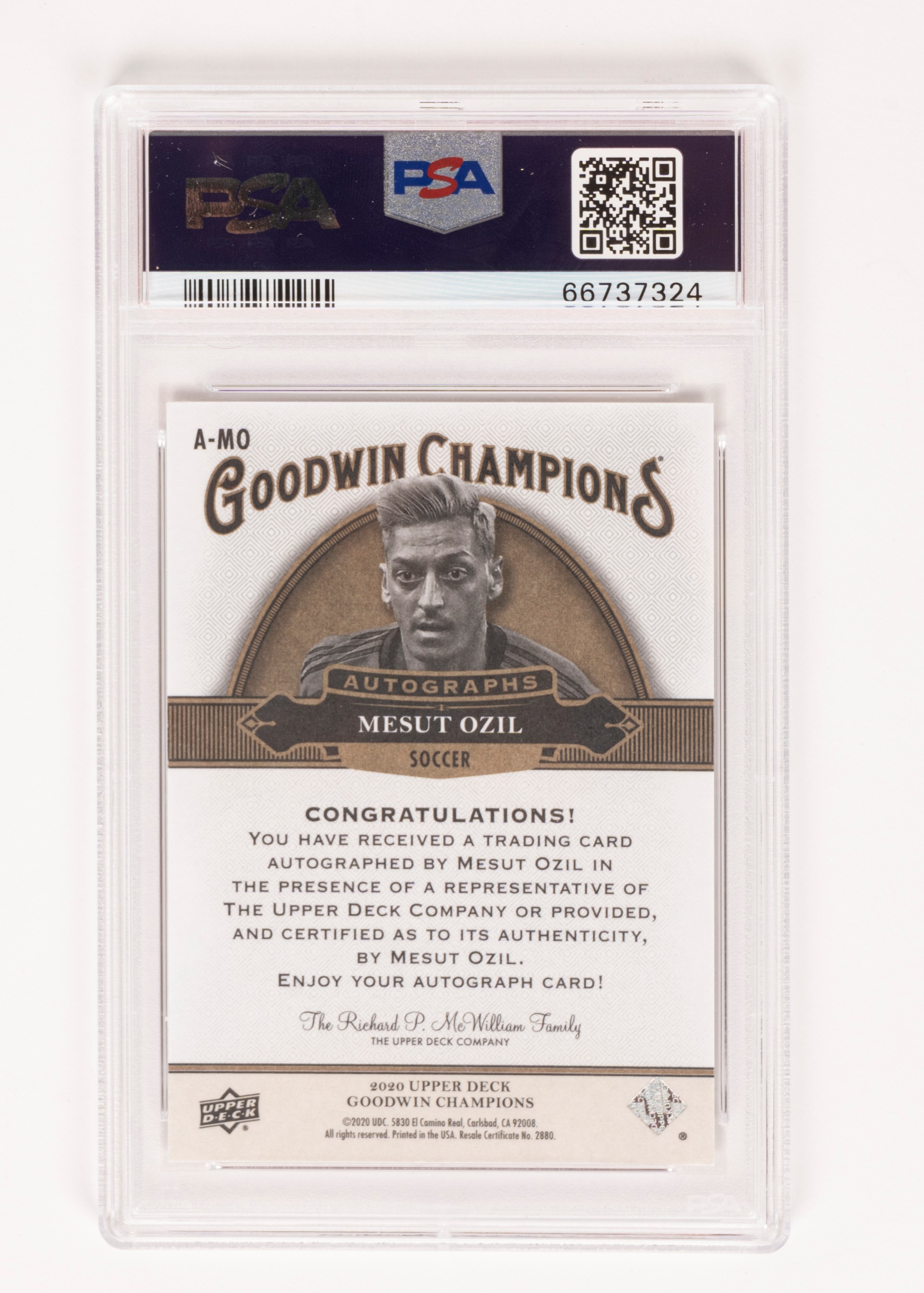 Mesut Özil – Card autografata – Upper Deck Company - Cert. PSA/DNA