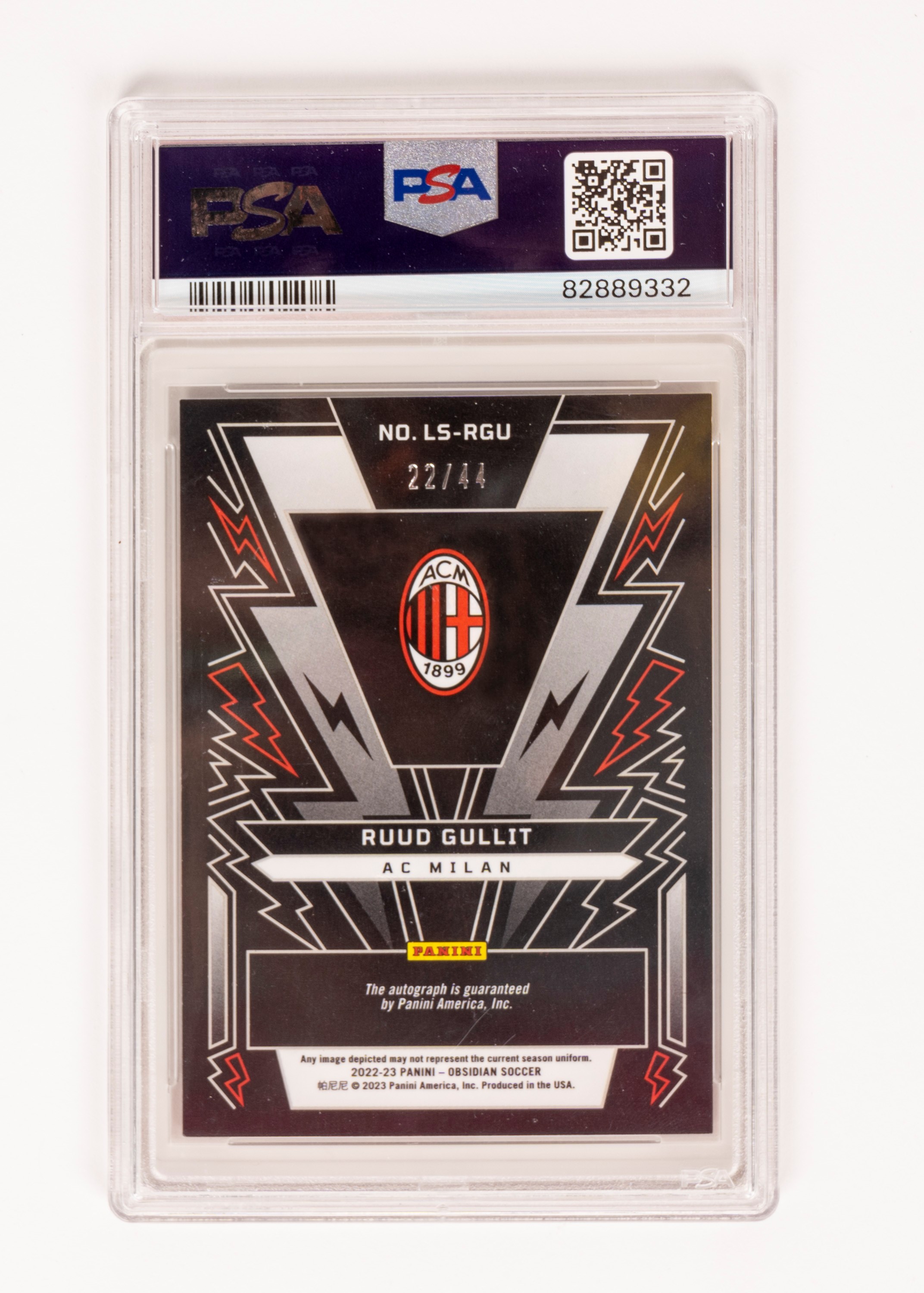 Ruud Gullit – Card autografata – Milan - Cert. PSA/DNA