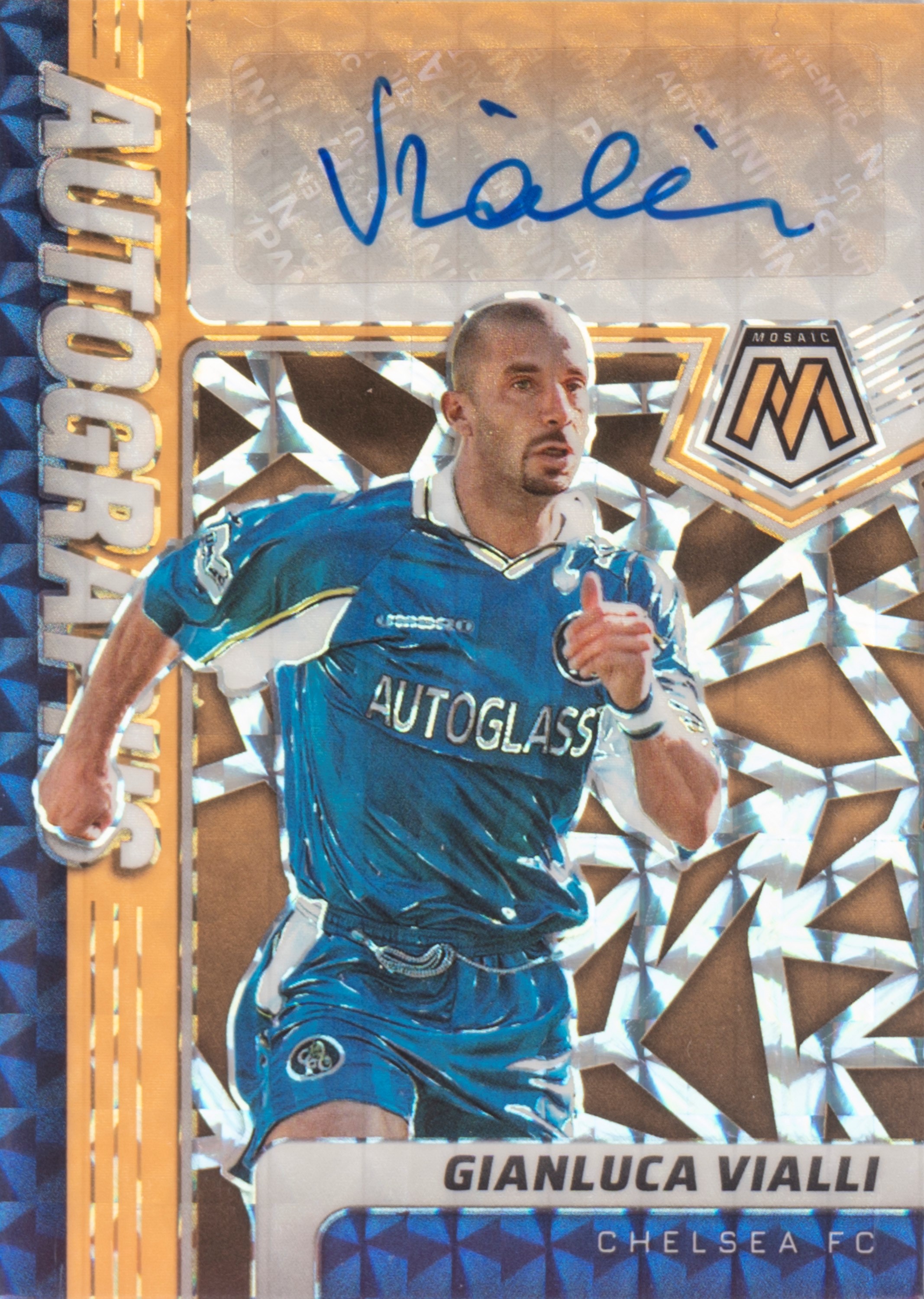 Gianluca Vialli – Card autografata - Chelsea – Panini – Mosaic 