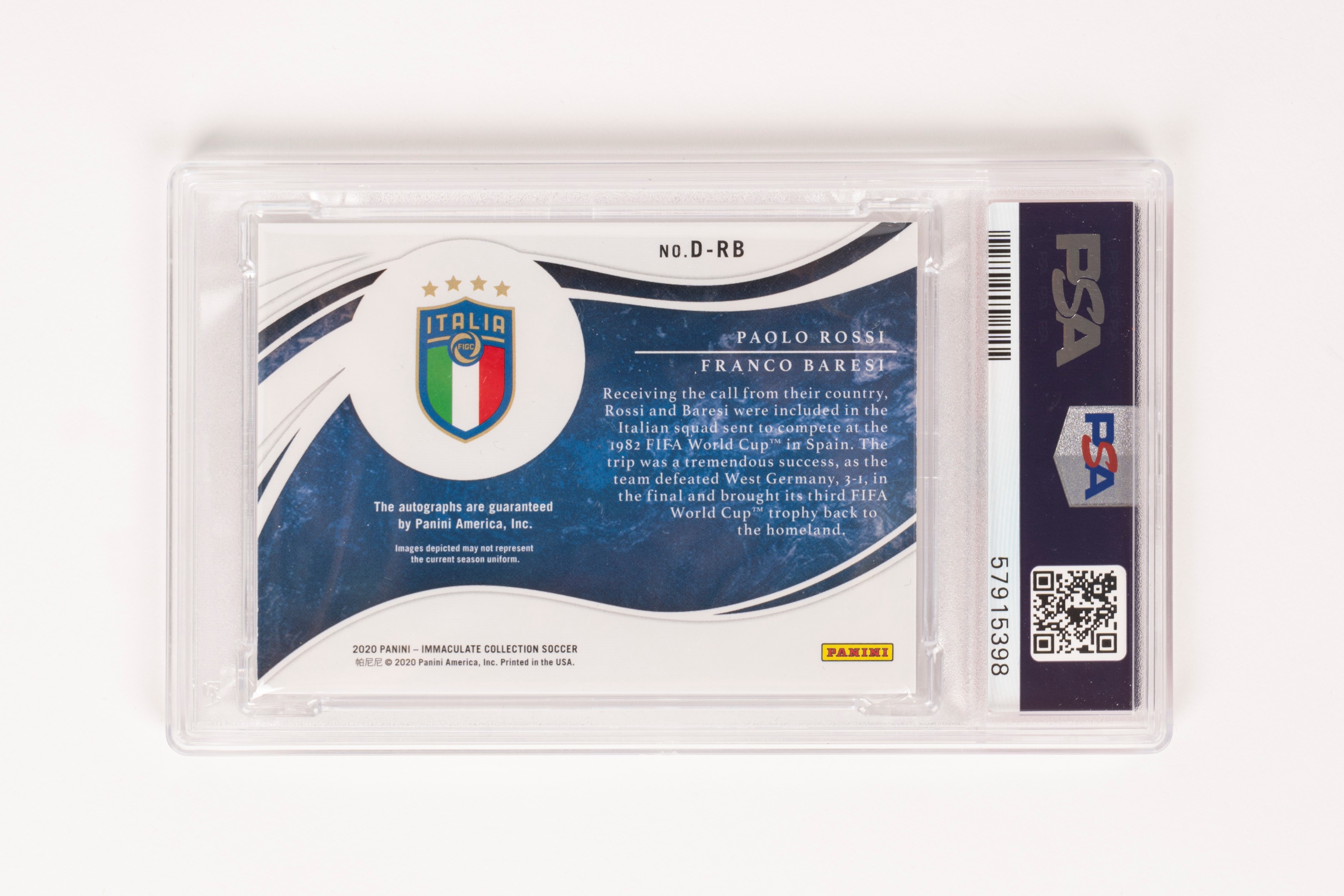 Paolo Rossi e Franco Baresi – Card autografata – Italia - Cert. PSA/DNA