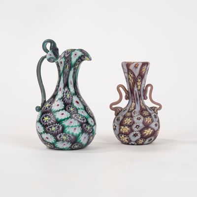 Due Vasetti a Murrine, Venezia Fratelli Toso, 1910-1920 Ca.