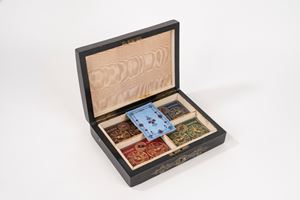 Indonesian wooden box with brass applications, England circa 1860