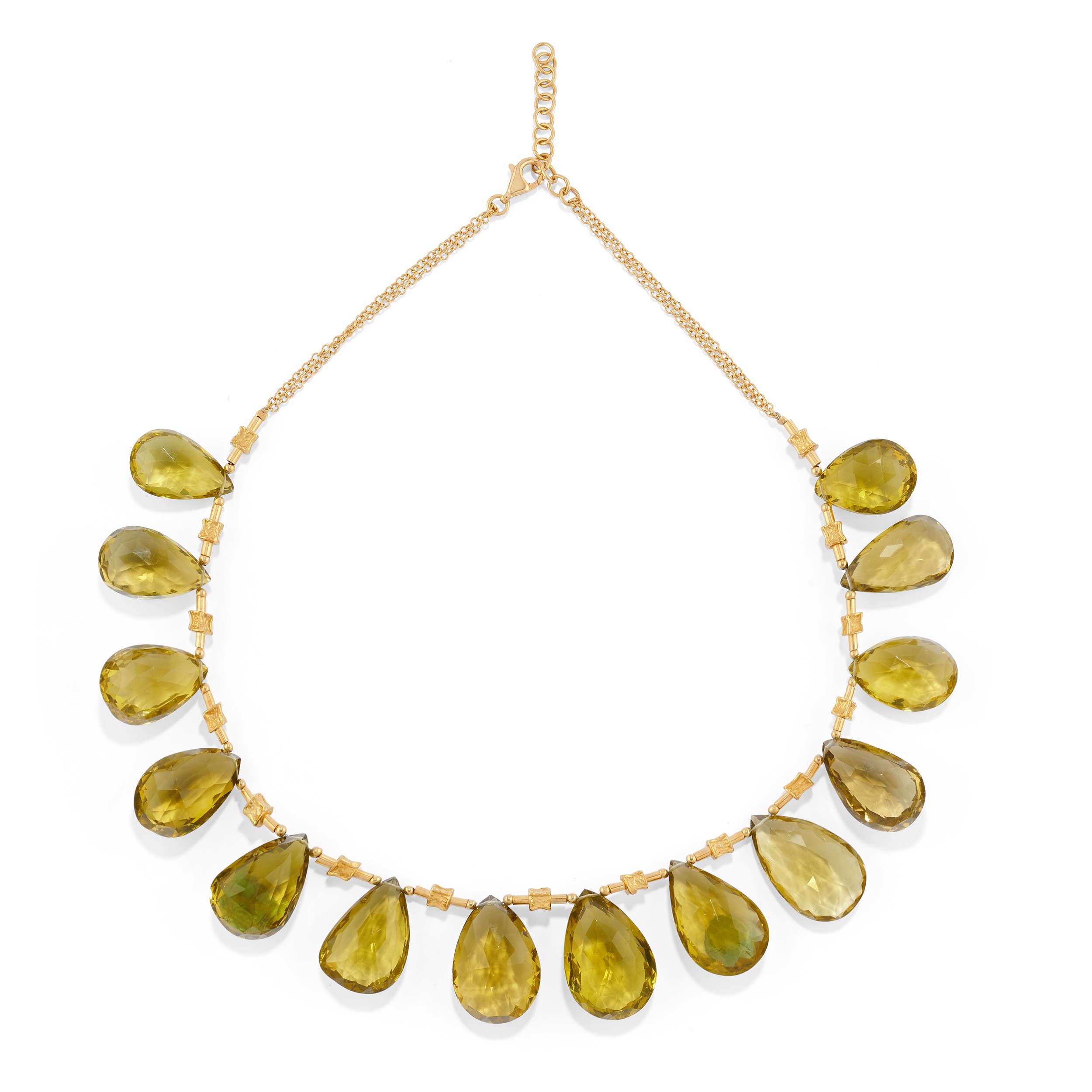 Collana e orecchini con quarzo lemon