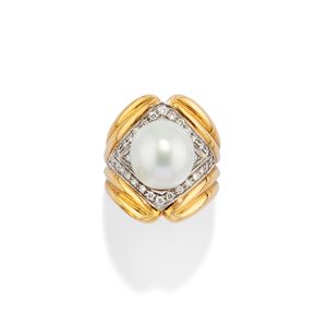  - Anello con perla coltivata