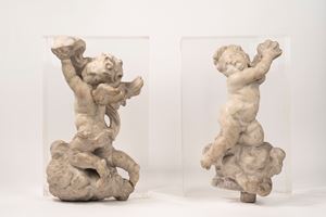 Scuola italiana, secolo XVIII - Two putti