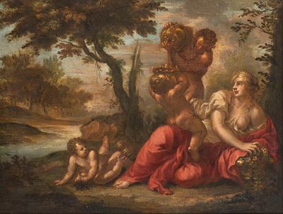 Scena allegorica, olio su tela