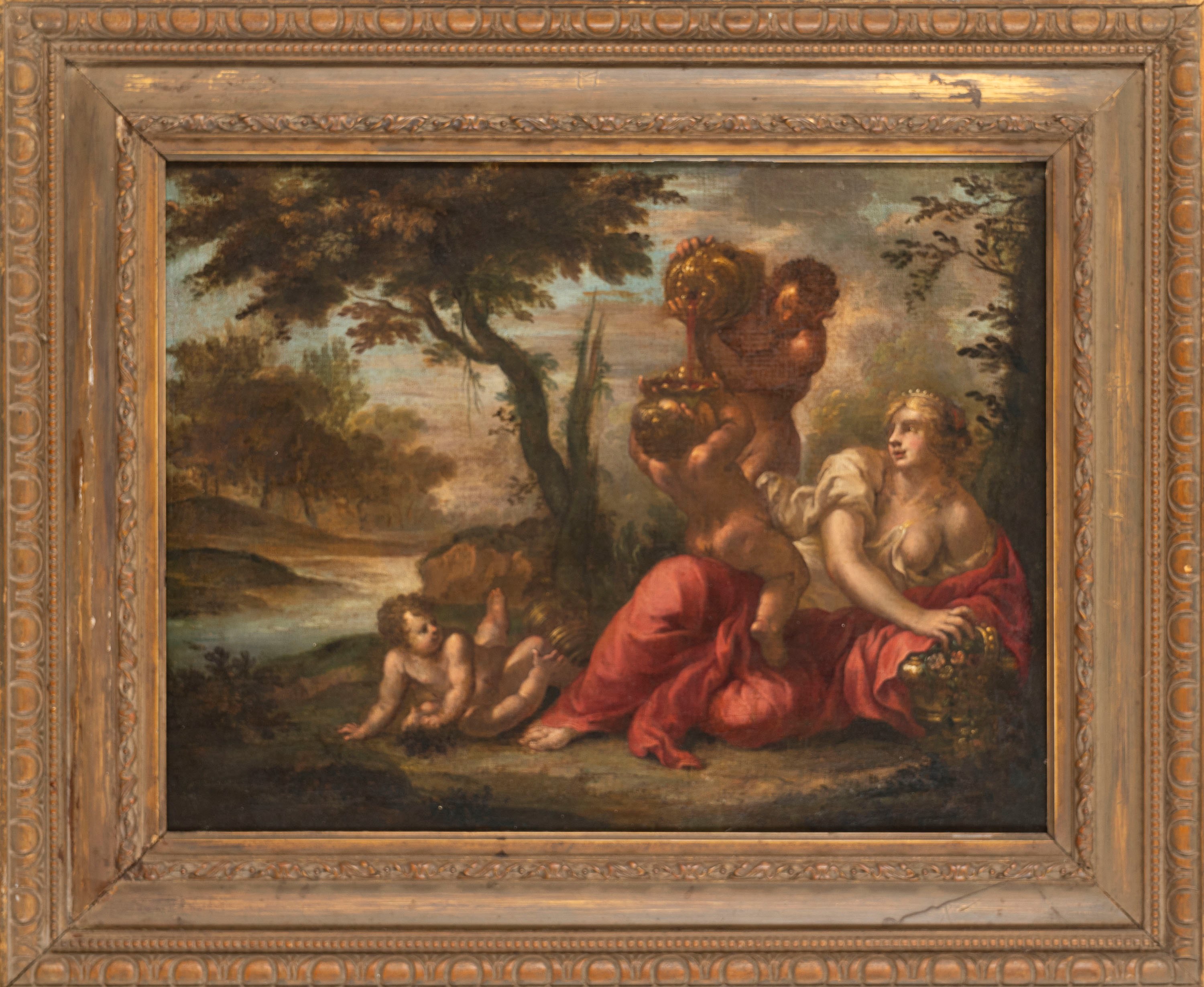 Scuola Dell'italia Centrale, Secolo XVII - Scena allegorica, olio su tela