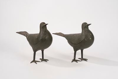 Coppia di Colombi in Bronzo, Persia Fine Secolo XIX - Inizi Secolo XX