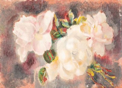 Rose di Novembre, olio su tavola