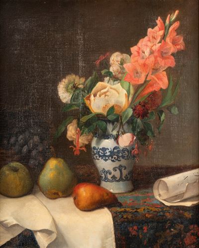 Fanny Gilbert, Vaso di fiori, olio su tela