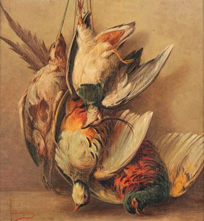 Cacciagione, olio su compensato