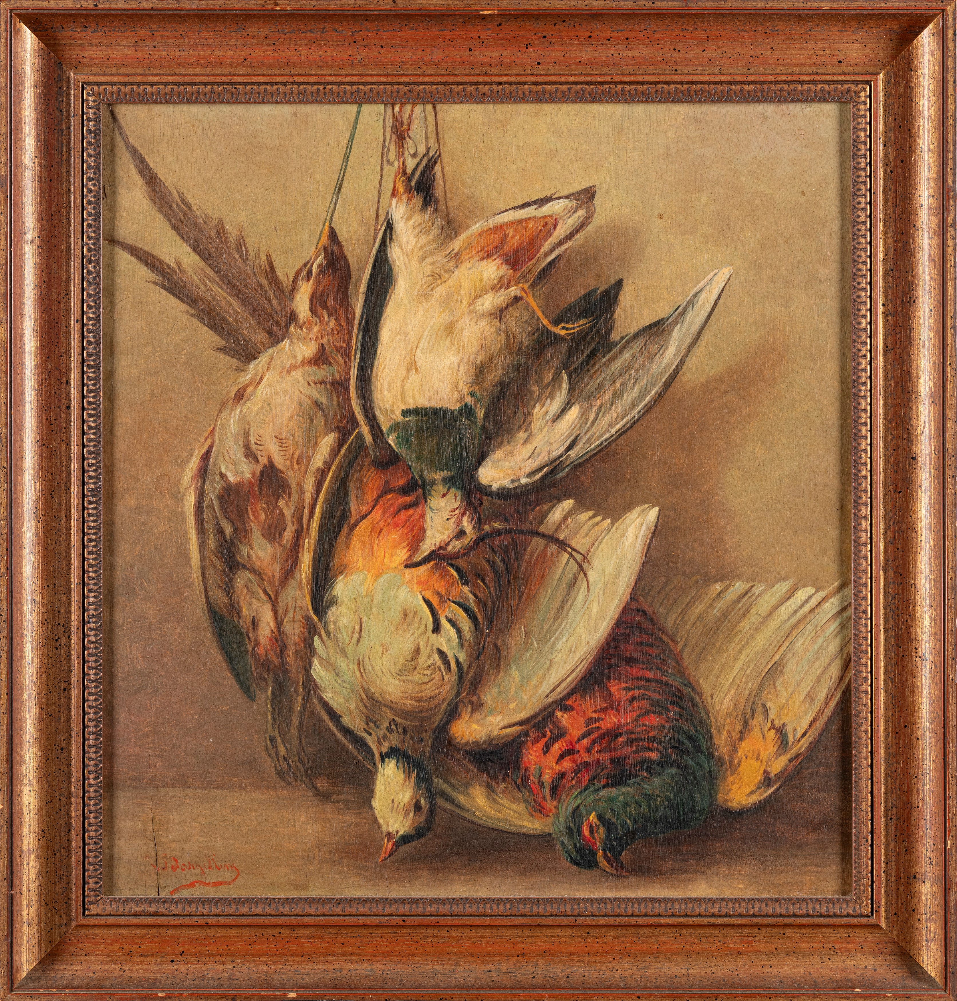 Giulio Bargellini - Cacciagione, olio su compensato