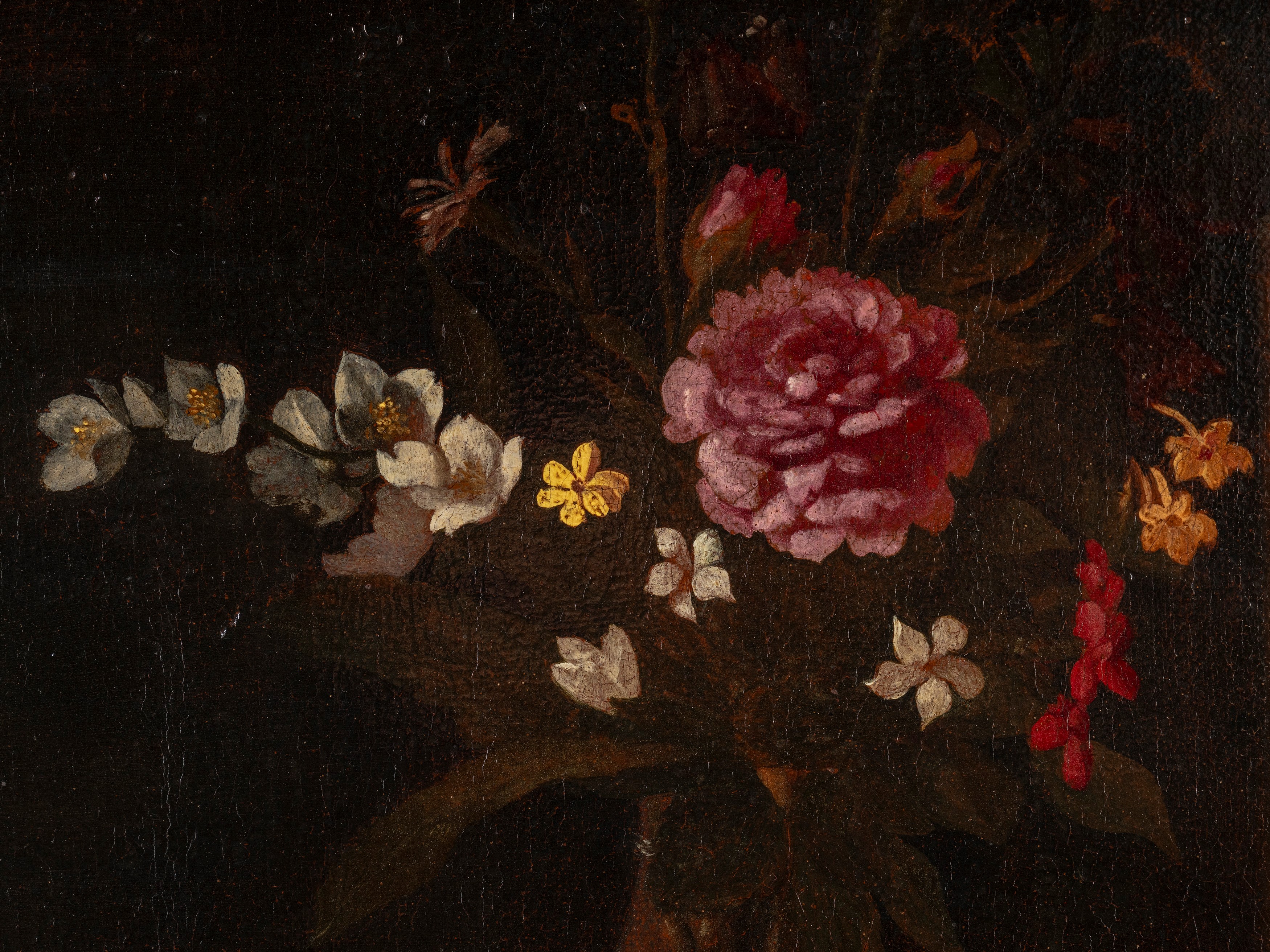 Attribuito a Luca Forte (napoli, 1600/1605 – 1670) - Luca Forte, Agrumi, vaso di fiori, legumi e ...