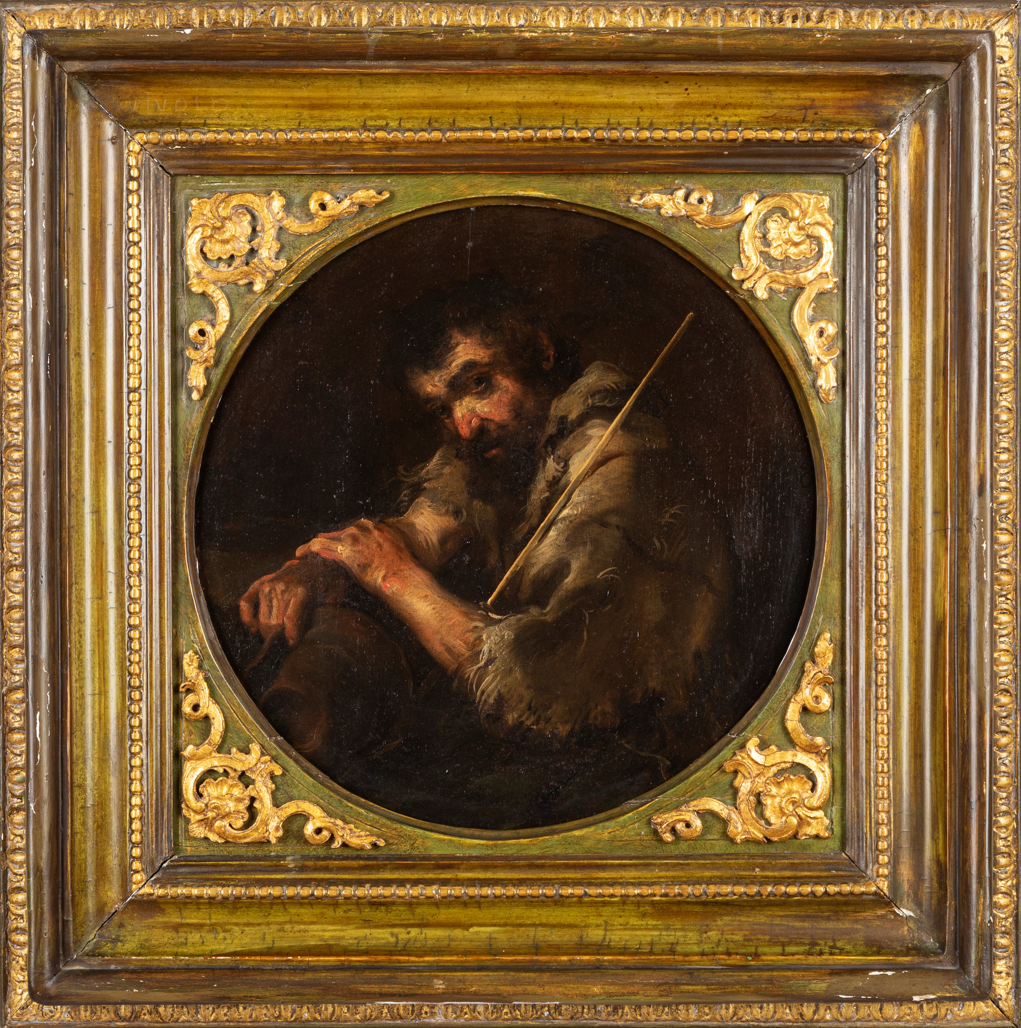 Contadino con cesta di vimini e Pastore con bastone