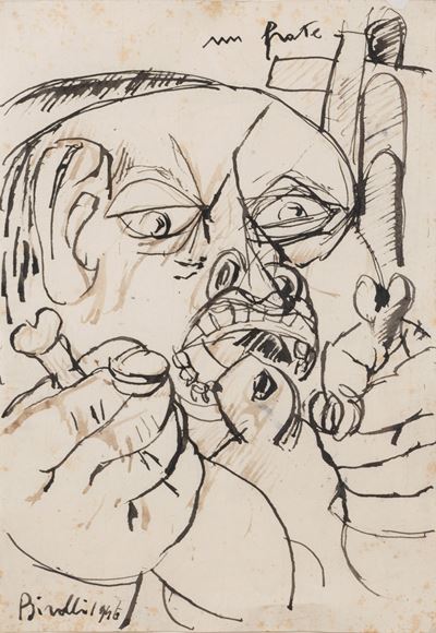 Un frate (1946), tecnica mista su carta