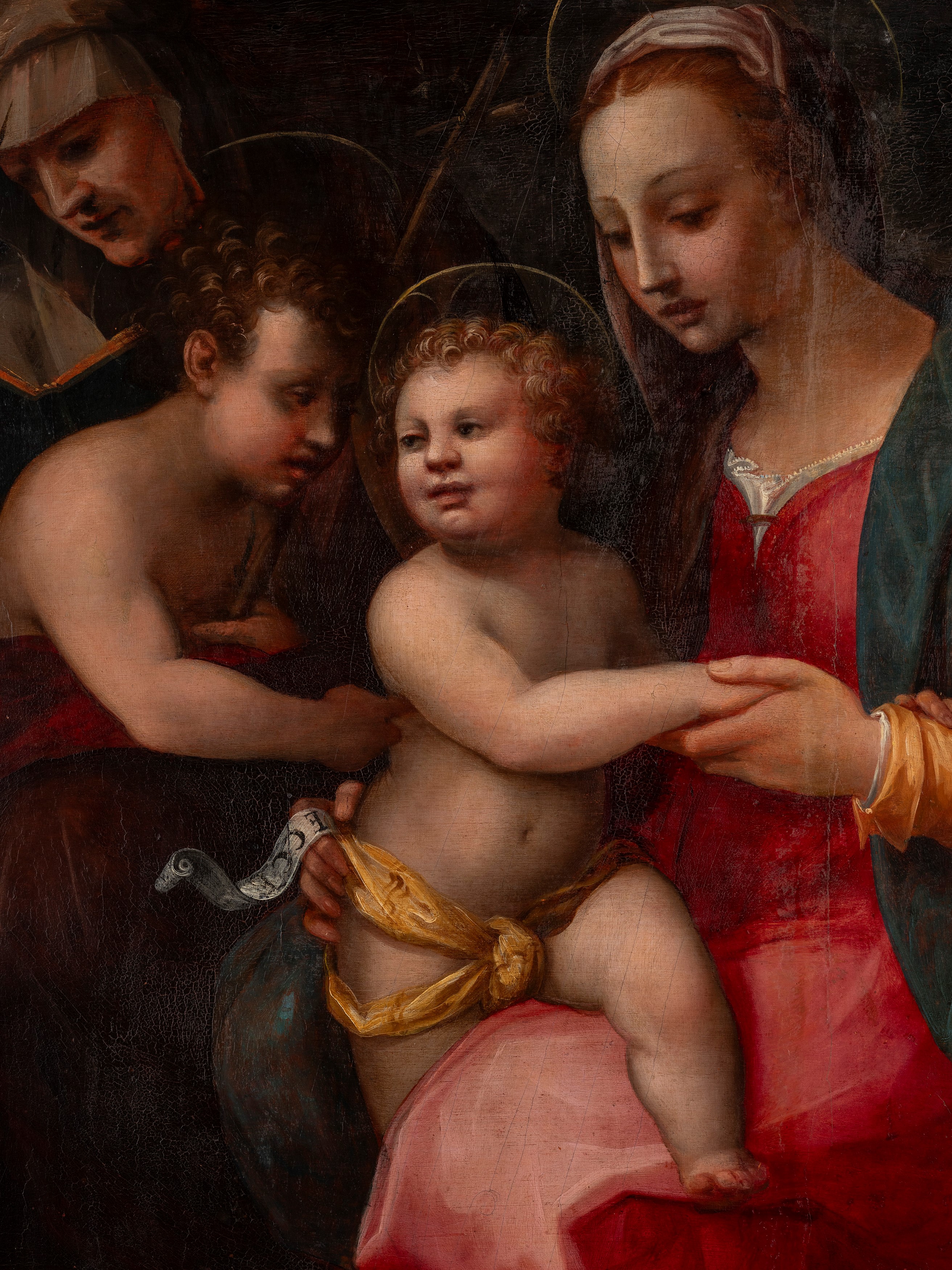Scuola Fiorentina, Secolo XVI - Alessandro Fei, Madonna con Bambino, San Giovannino e Sant'Anna, ...
