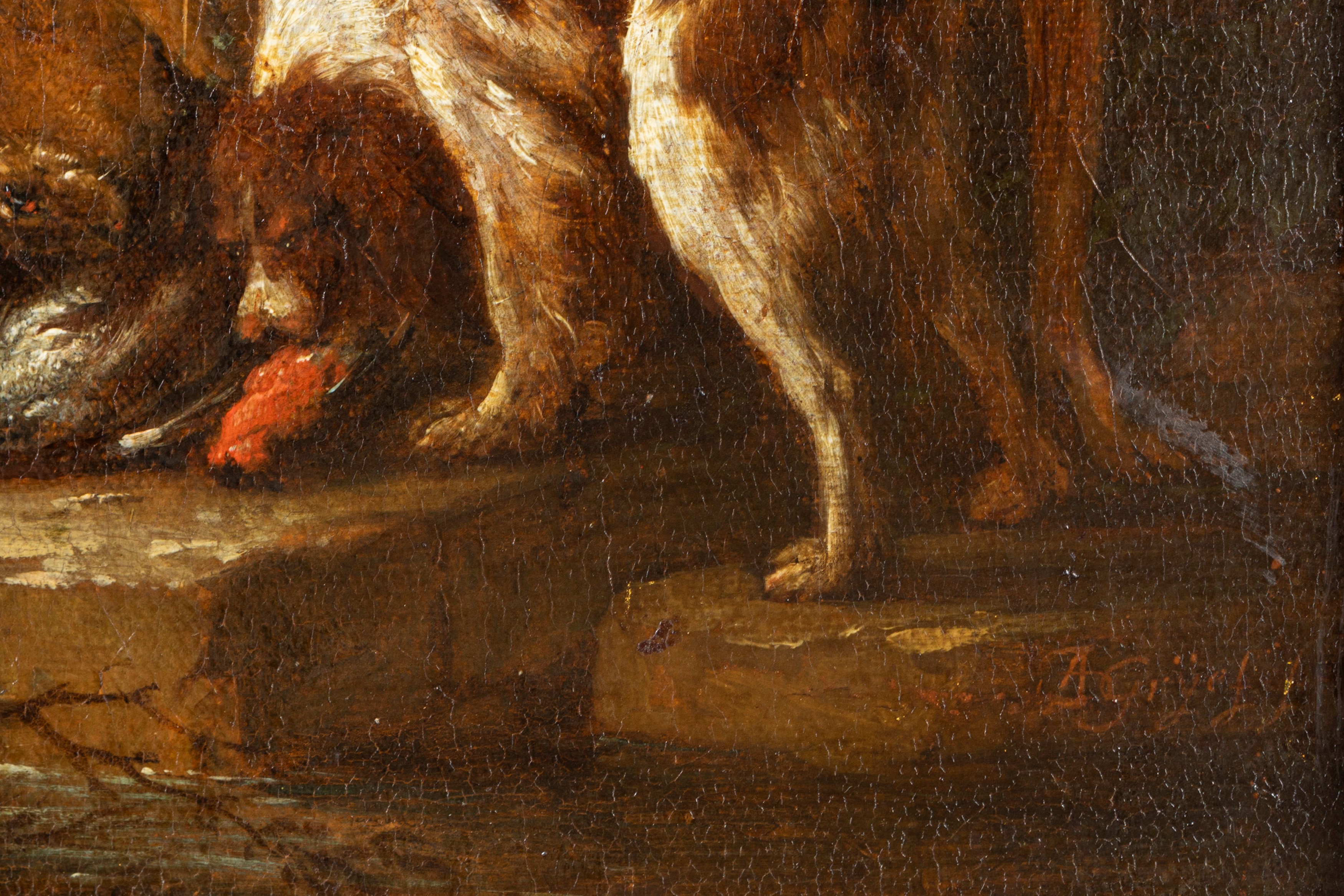 Adriaen De Gryef - Il ritorno dalla caccia, olio su tela applicata a tavola