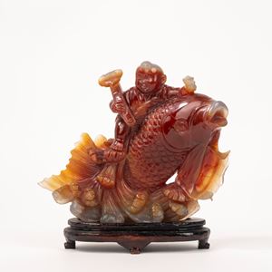  - Chalcedony sculpture, China, 19th century