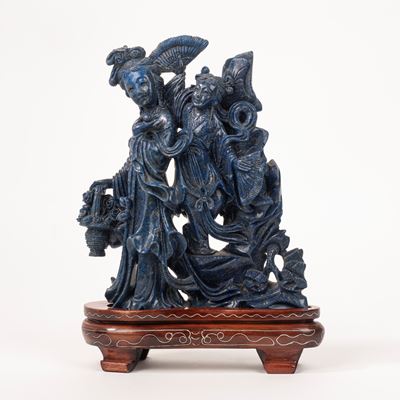 Gruppo Scultoreo in Lapislazzuli, Cina Secolo XX