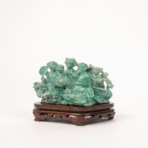  - Gruppo scultoreo in turchese, Cina secolo XX