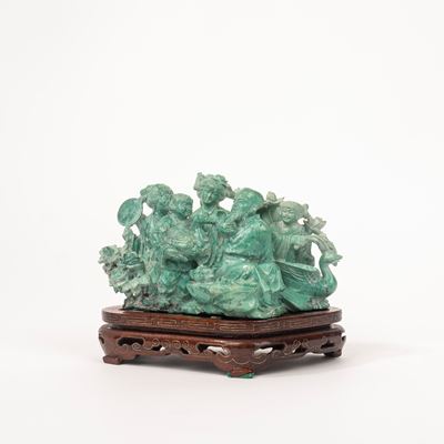 Gruppo Scultoreo in Turchese, Cina Secolo XX